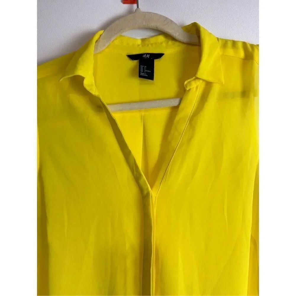 Yellow H&M button up blouse - Picture 3 of 8